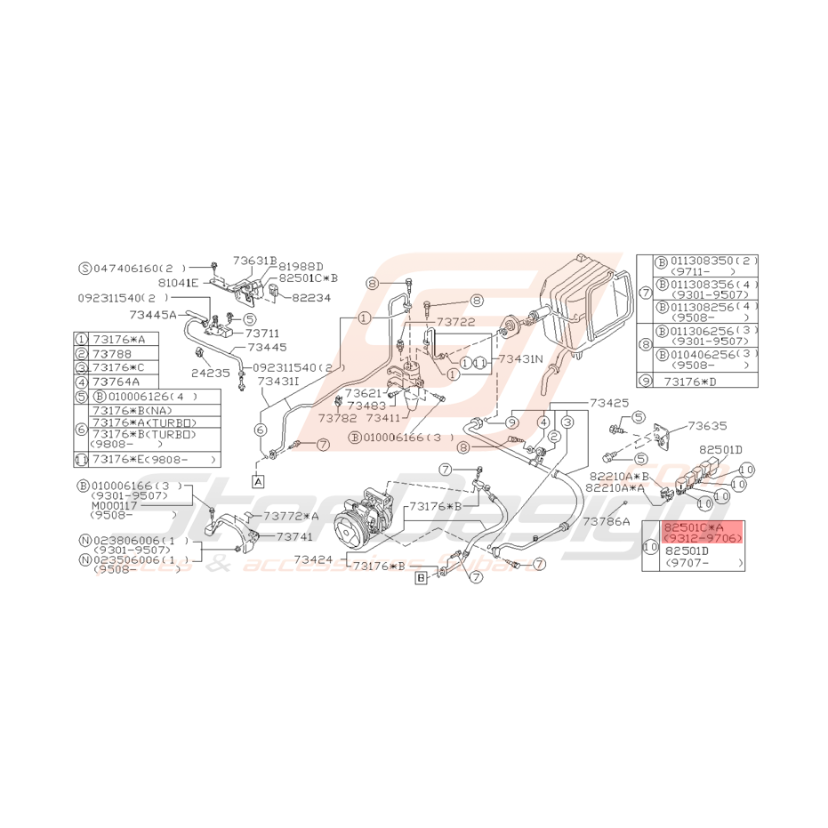 Relais de Climatisation Origine Subaru Impreza GT 1994 - 06/1997 Relais de Climatisation Origine Subaru Impreza GT 1994 - 06/1997