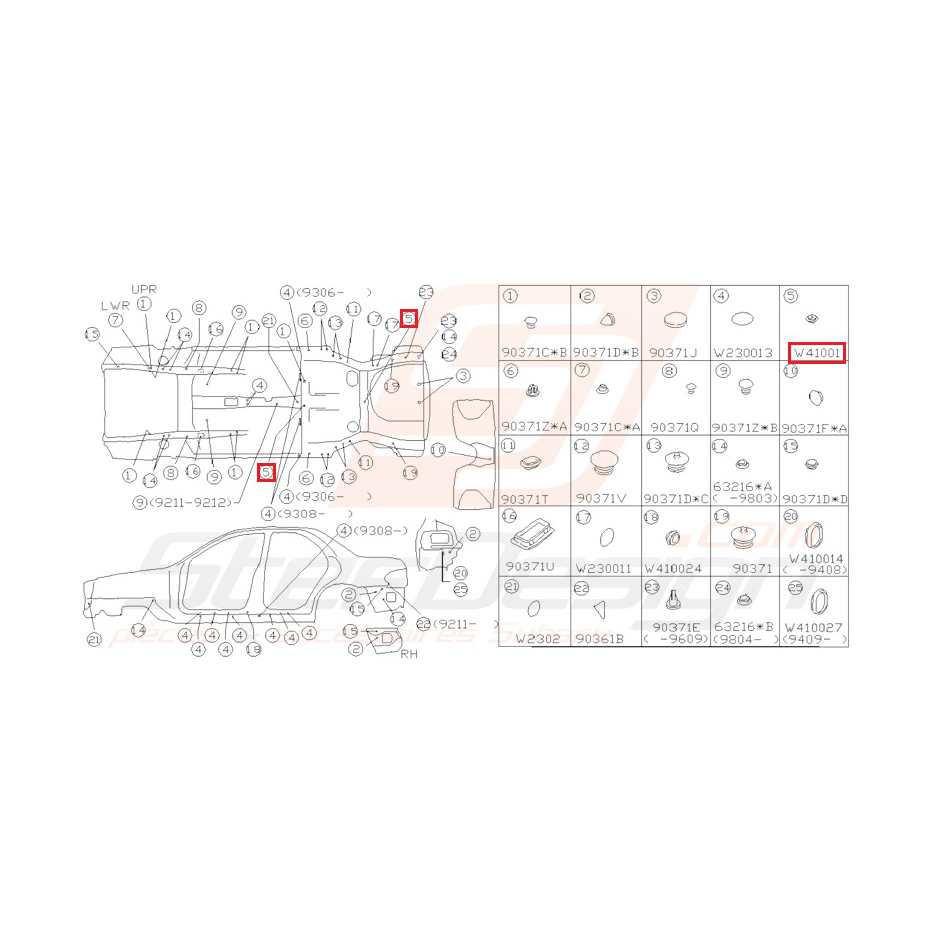 Bouchon Origine Subaru Impreza GT 1993-2000 Bouchon Origine Subaru Impreza GT 1993-2000