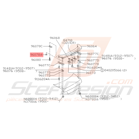 Joint d'Etanchéité de Becquet Arrière Origine Subaru GT 1999 - 2000