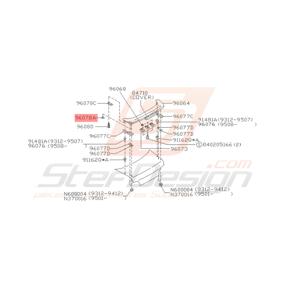 Joint d'Etanchéité de Becquet Arrière Origine Subaru GT 1999 - 2000 Joint d'Etanchéité de Becquet Arrière Origine Subaru GT 1999 - 2000