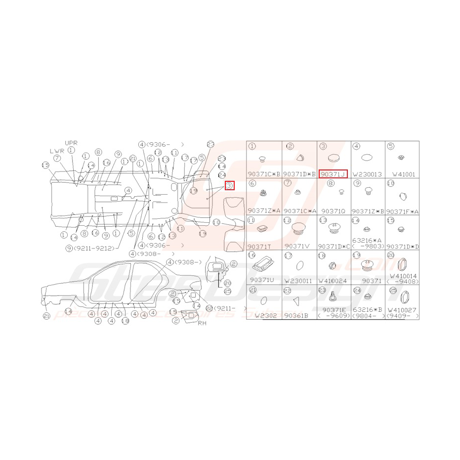 Bouchon Origine Subaru Impreza GT 1993-2000 Bouchon Origine Subaru Impreza GT 1993-2000