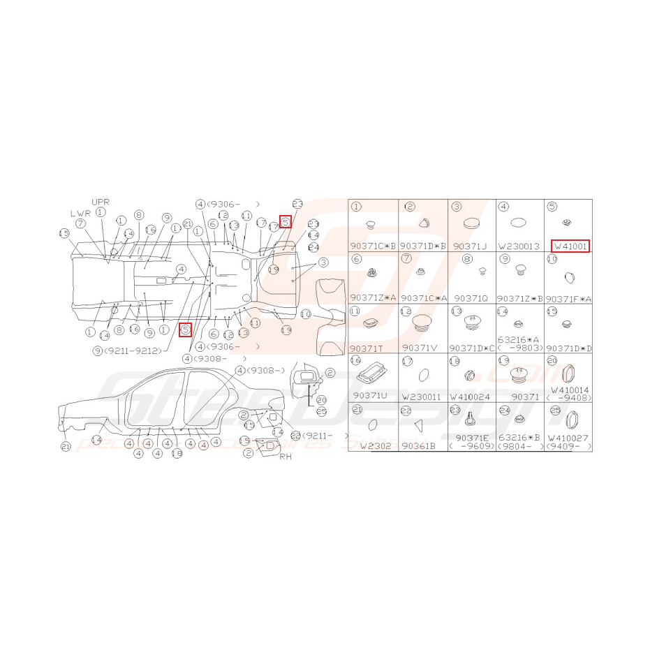 Bouchon Origine Subaru Impreza GT 1993-2000 Bouchon Origine Subaru Impreza GT 1993-2000