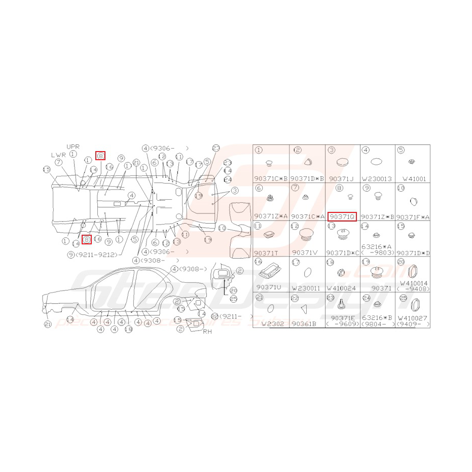 Bouchon Origine Subaru Impreza GT 1993-2000 Bouchon Origine Subaru Impreza GT 1993-2000