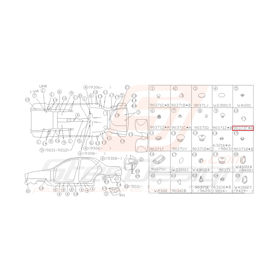 Bouchon Origine Subaru Impreza GT 1993-2000 Bouchon Origine Subaru Impreza GT 1993-2000