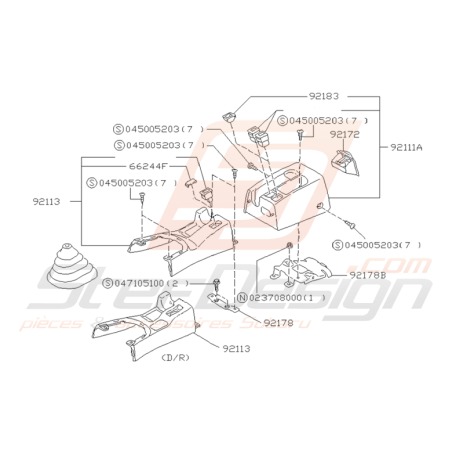 Schéma de Console Centrale origine Subaru GT 1993 - 1997