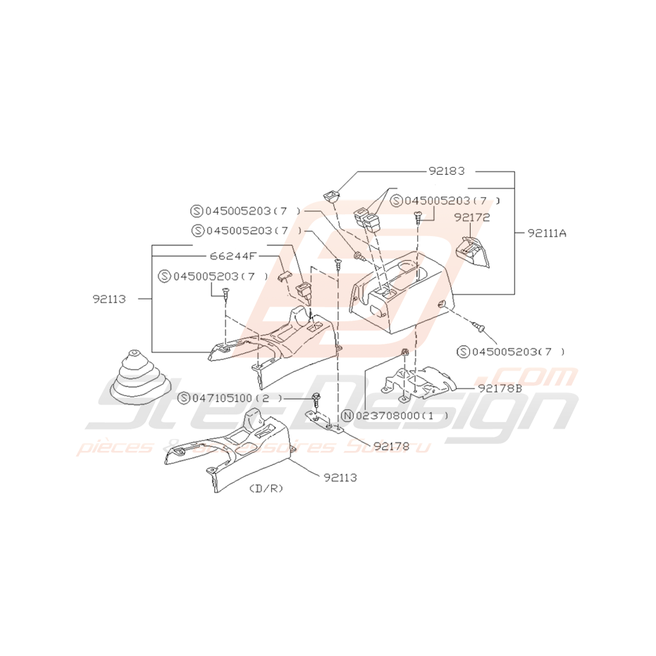 Schéma de Console Centrale origine Subaru GT 1993 - 1997 Schéma de Console Centrale origine Subaru GT 1993 - 1997