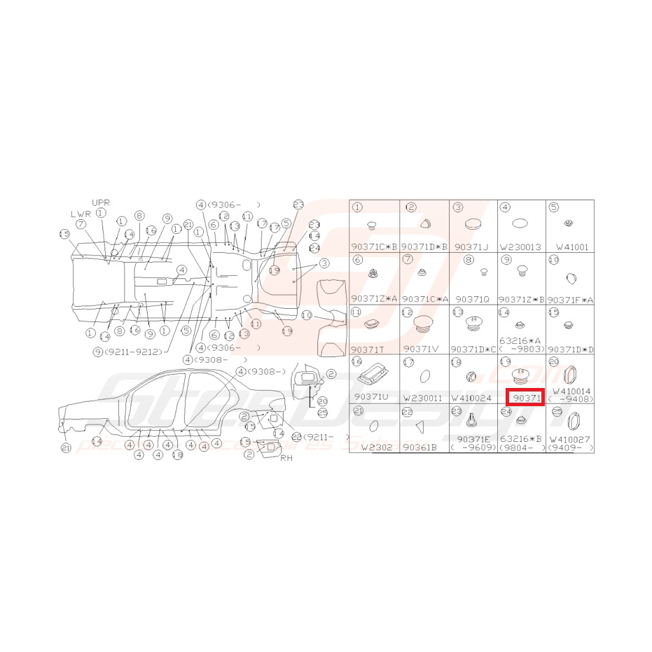 Bouchon Origine Subaru Impreza GT 1993-2000 Bouchon Origine Subaru Impreza GT 1993-2000