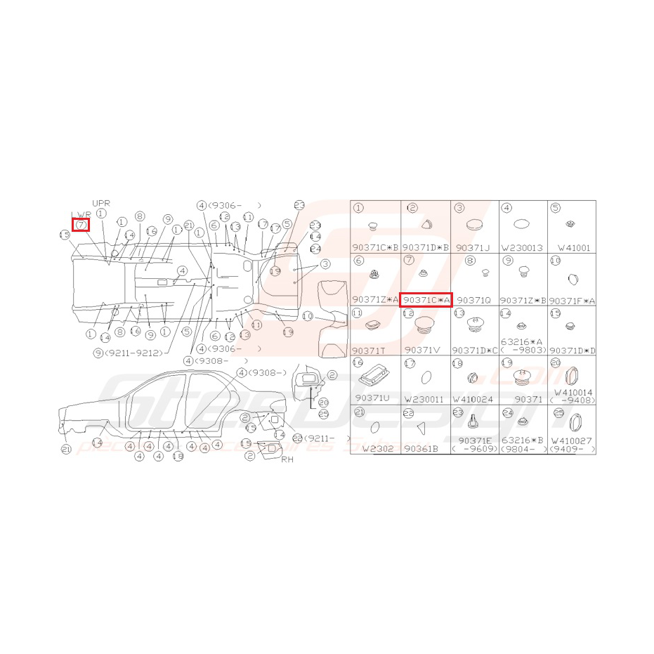 Douille Origine Subaru Impreza GT 1993-2000 Douille Origine Subaru Impreza GT 1993-2000