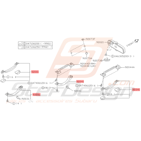 Poignée de Maintien Intérieur Origine Subaru GT 1999 - 2000