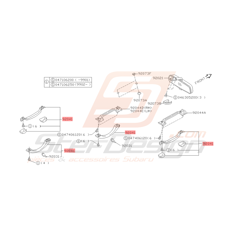 Poignée de Maintien Intérieur Origine Subaru GT 1999 - 2000