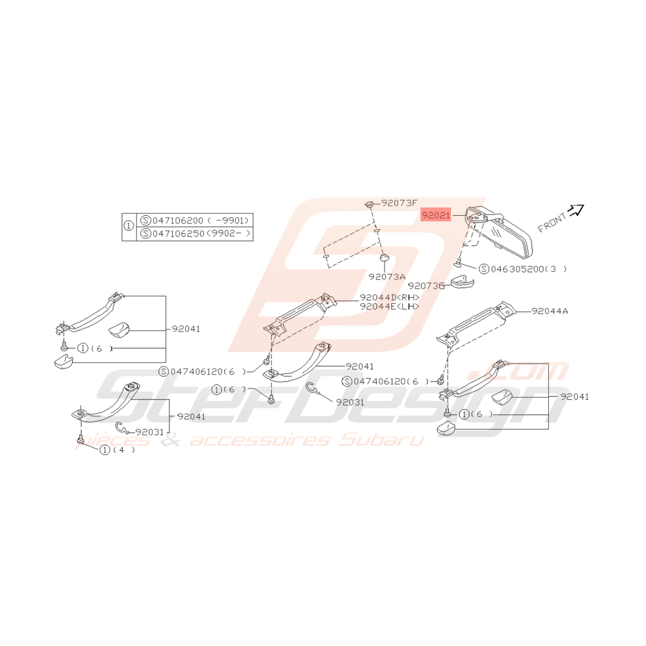 Rétroviseur Intérieur Origine Subaru Impreza GT 1993 - 2000