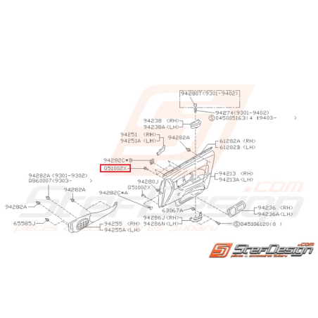 Vis taraudeuse Origine Subaru Impreza GT 1993-1997