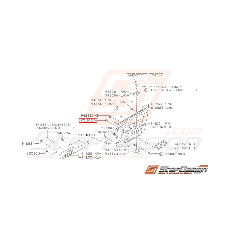 Vis taraudeuse Origine Subaru Impreza GT 1993-1997 Vis taraudeuse Origine Subaru Impreza GT 1993-1997