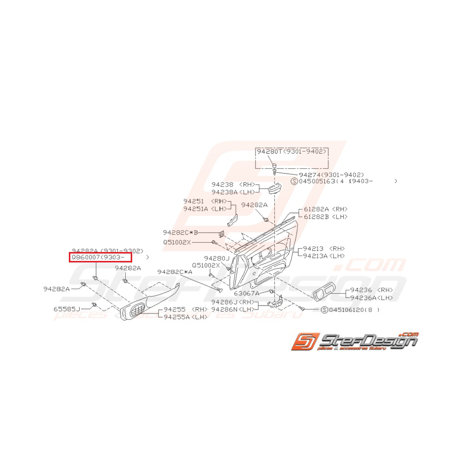Vis taraudeuse Origine Subaru GT