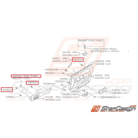 Clips de garniture intérieur de coffre origine SUBARU GT 93-00
