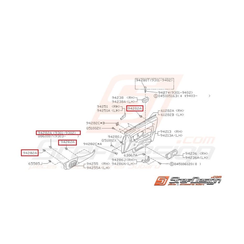 Clips de garniture intérieur de coffre origine SUBARU GT 93-00 Clips de garniture intérieur de coffre origine SUBARU GT 93-00