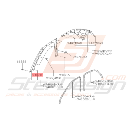 Agrafe Garniture de Porte Origine Subaru Impreza GT 1993 - 2000
