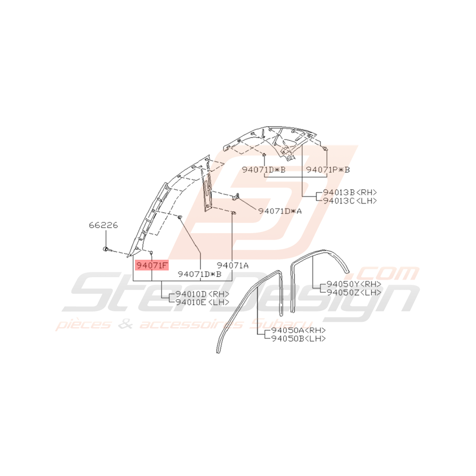 Agrafe Garniture de Porte Origine Subaru Impreza GT 1993 - 2000