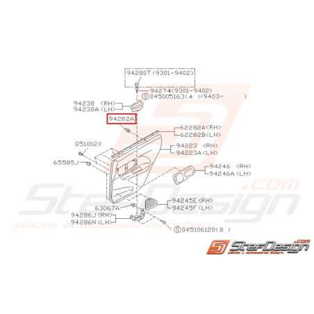 Clips de garniture intérieur de coffre origine SUBARU GT 93-00