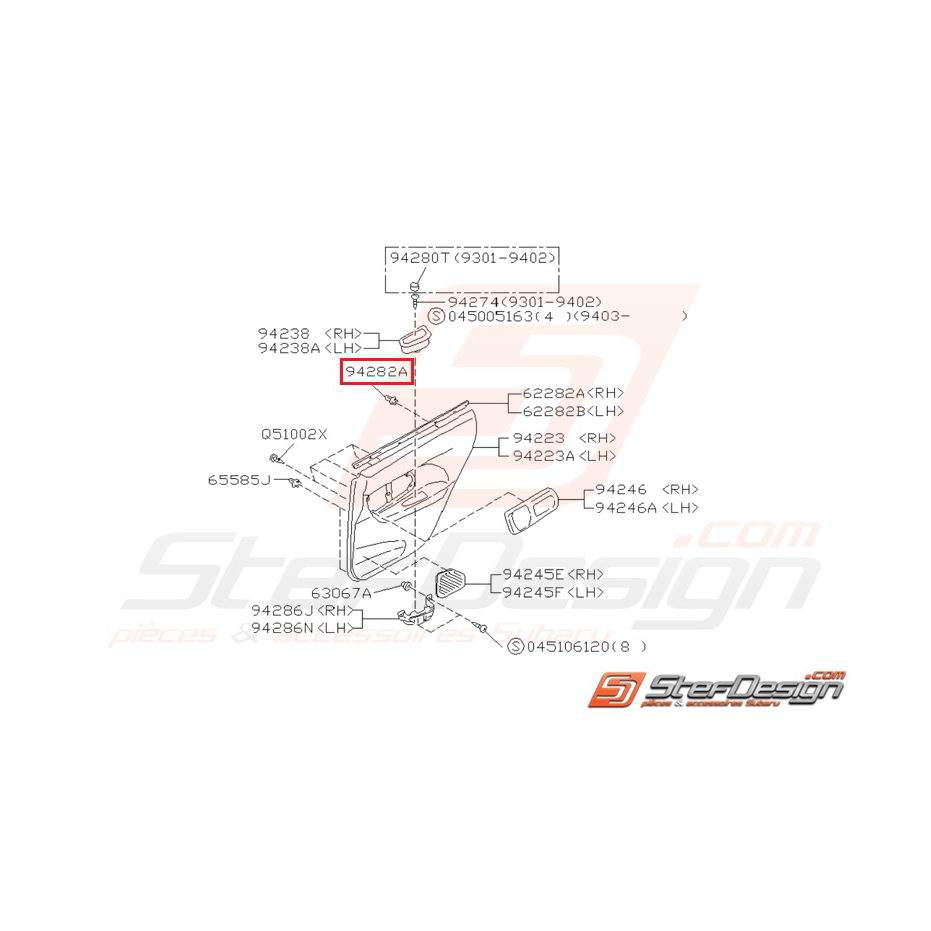 Clips de garniture intérieur de coffre origine SUBARU GT 93-00 Clips de garniture intérieur de coffre origine SUBARU GT 93-00