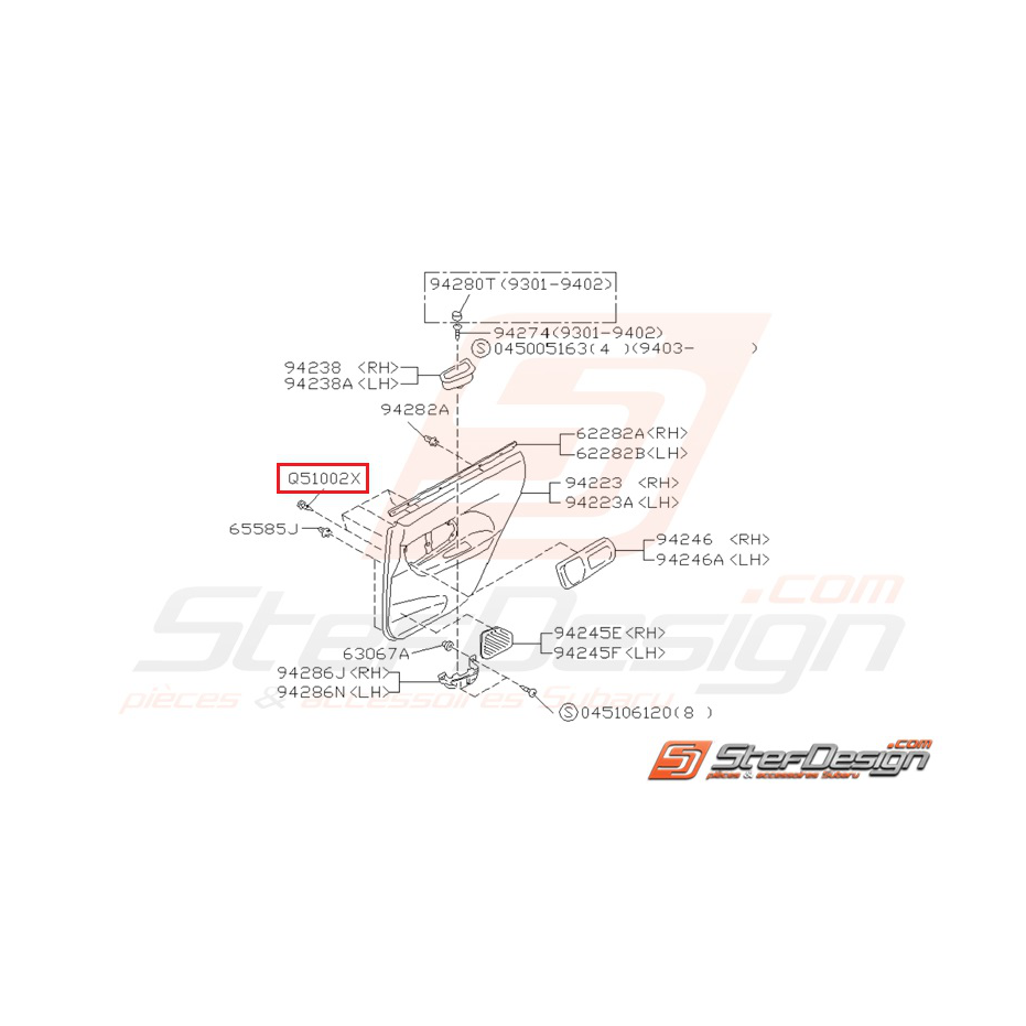 Vis taraudeuse Origine Subaru Impreza GT 1993-1997 Vis taraudeuse Origine Subaru Impreza GT 1993-1997