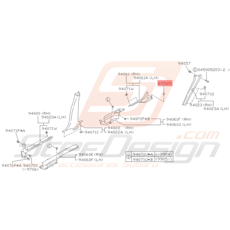 Clips Garniture Inférieure de Porte Origine Subaru GT 1993 - 2000