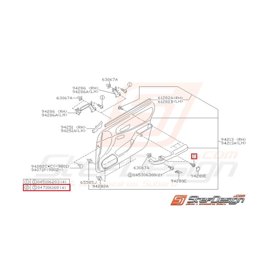 Vis Origine Subaru Impreza GT 1998-2000