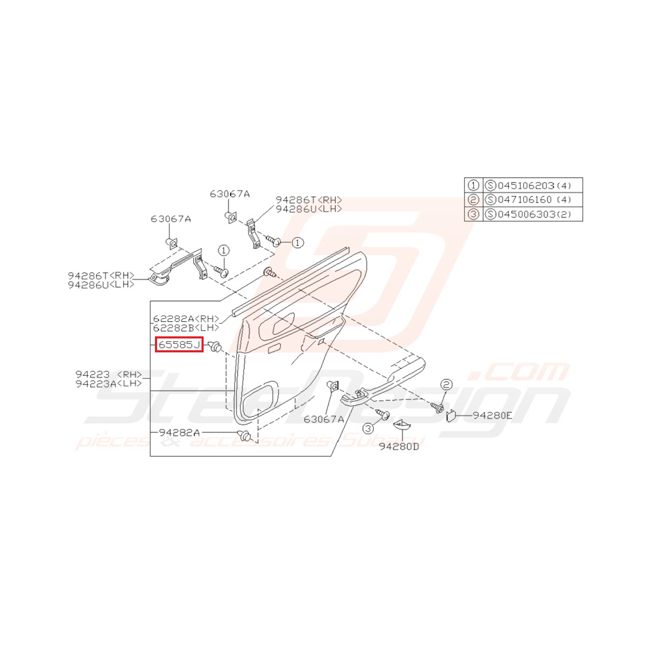 Clips de garniture de porte Origine Subaru Impreza GT 1993-1997 Clips de garniture de porte Origine Subaru Impreza GT 1993-1997