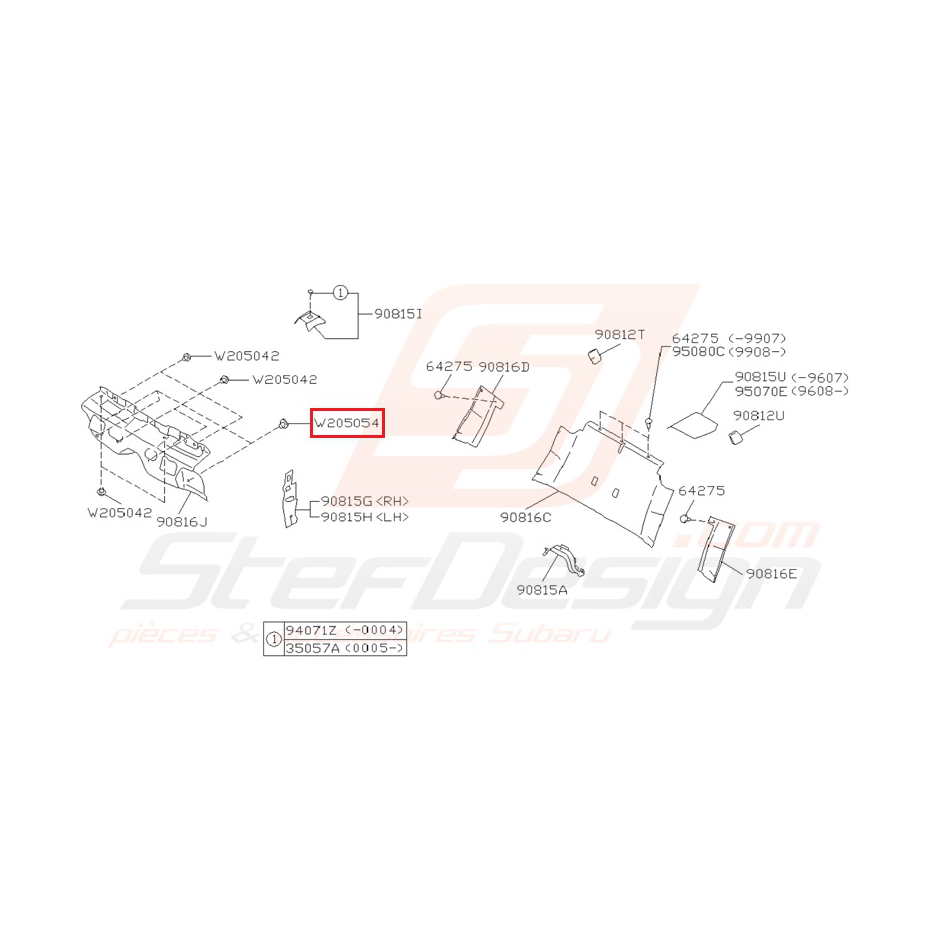 Agrafe Origine Subaru Impreza GT 1993-2000