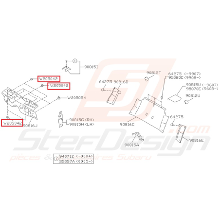 Clips Origine Subaru Impreza GT 1993-2000