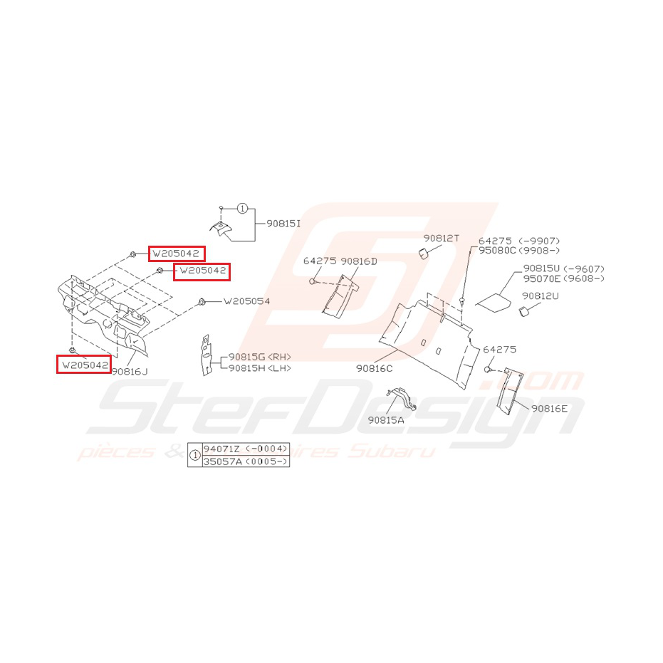 Clips Origine Subaru Impreza GT 1993-2000 Clips Origine Subaru Impreza GT 1993-2000