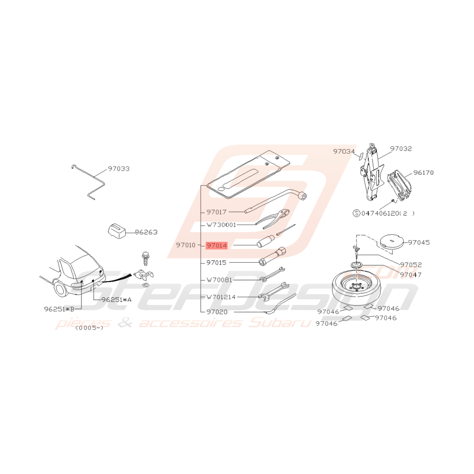 Tournevis Origine Subaru Impreza GT 1993 - 2000 Tournevis Origine Subaru Impreza GT 1993 - 2000