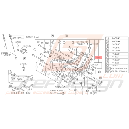 Vis Carter de Boite de Vitesse Origine Subaru GT 1993 - 1994