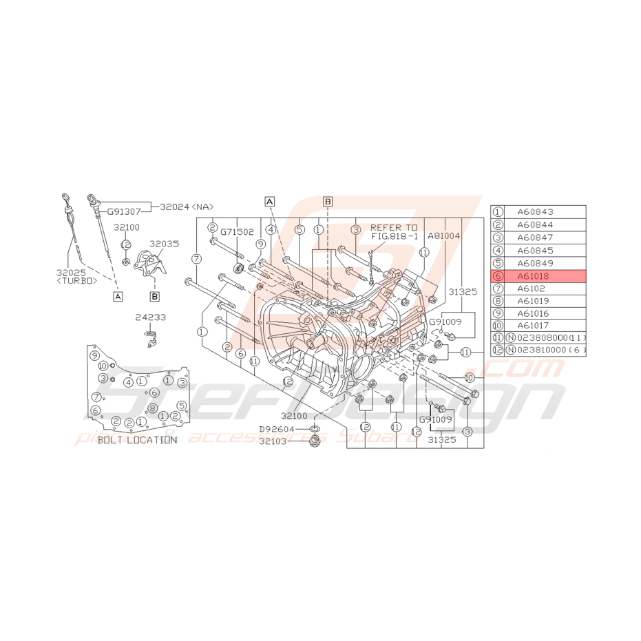 Vis de Boite de Vitesse Origine Subaru Impreza GT 1993 - 1994 Vis de Boite de Vitesse Origine Subaru Impreza GT 1993 - 1994
