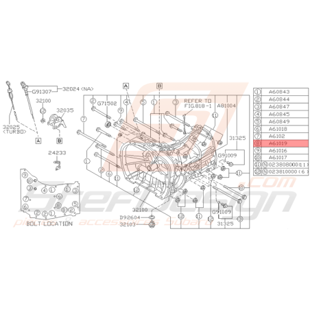 Vis de Boite de Vitesse Origine Subaru Impreza GT 1993 - 1994