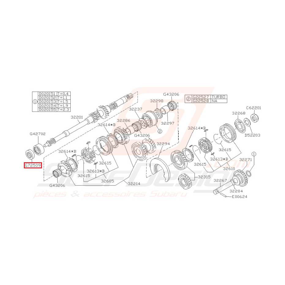Joint spy boite arbre primaire GT 96-00 et WRX 01-10