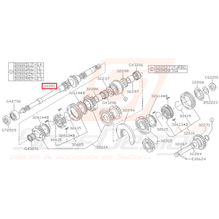 Arbre primaire origine subaru GT 93-98