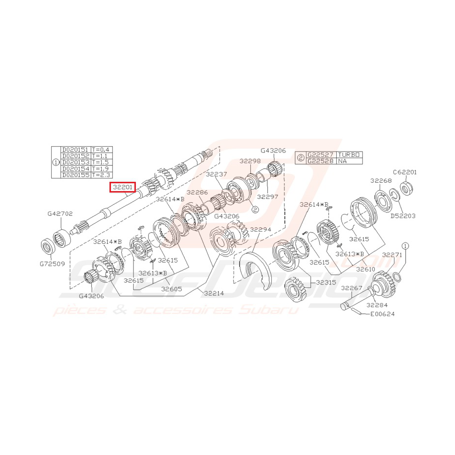 Arbre primaire origine subaru GT 93-98 Arbre primaire origine subaru GT 93-98