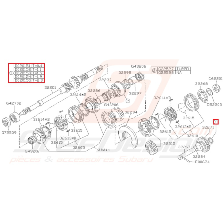 Rondelle Arbre Primaire Origine Subaru Impreza GT 1993 - 2000