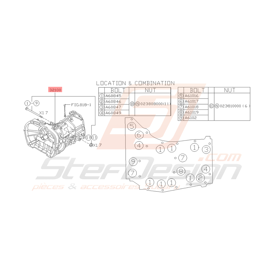 Carter de Boite Origine Subaru GT 1999 - 2000 Carter de Boite Origine Subaru GT 1999 - 2000
