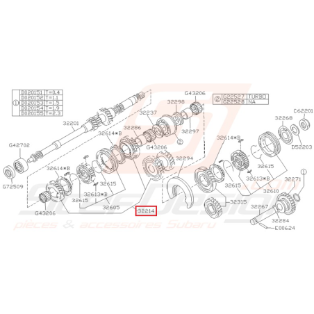 Pignons 3 et 4 Origine Subaru GT 1993 - 1994 / 1996 - 1997