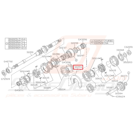 Plaque Arbre Principal Origine SUBARU GT 1993 - 2000