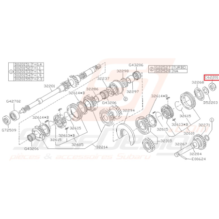 Ecrou de blocage arbre primaire GT 93-00 WRX 01-10