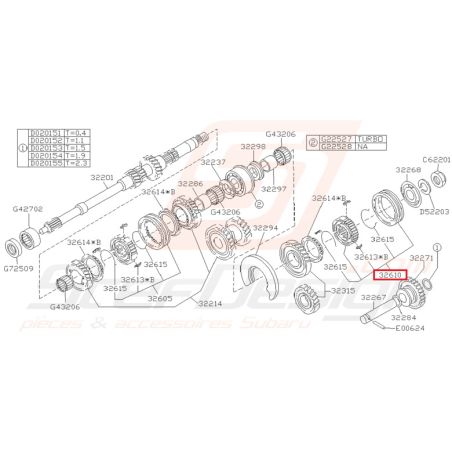 Moyeu + Baladeur N2 Origine Subaru Impreza 1993 - 1994