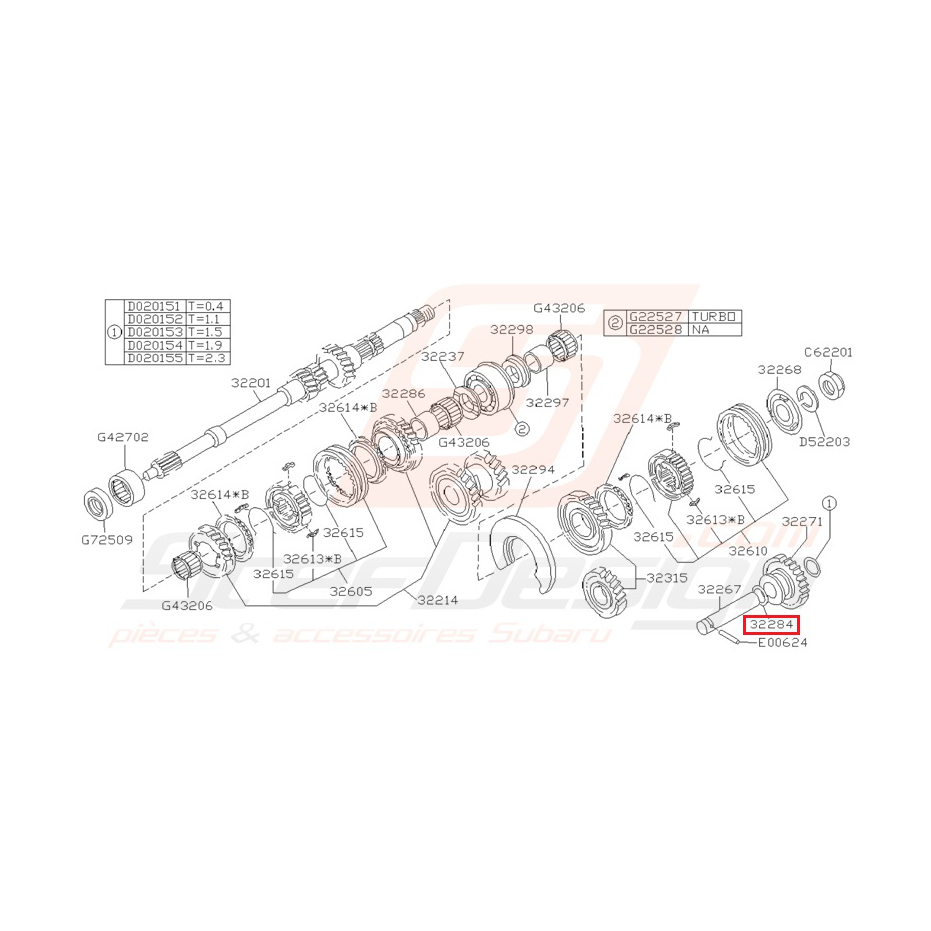 Rondelle Engrenage Intermédiaire Origine Subaru GT 1993 - 2000