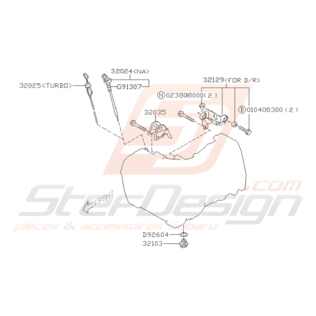Schéma Support de Boite Origine Subaru Impreza GT 1999 - 2000