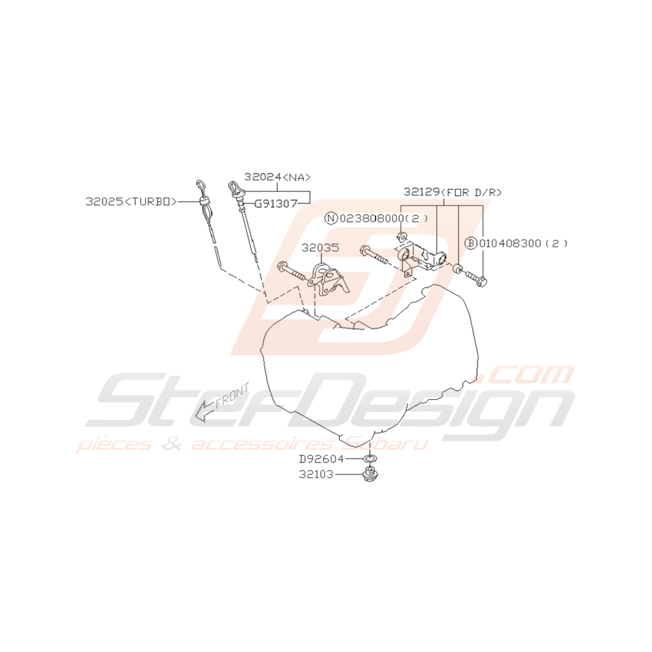 Schéma Support de Boite Origine Subaru Impreza GT 1999 - 2000
