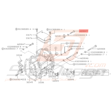 Vis Extension de Boite Origine Subaru GT 1993 - 1997