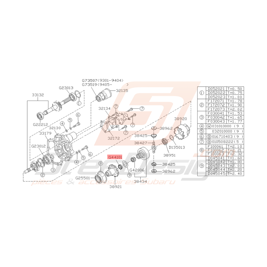 Roulement de Boite Origine Subaru Impreza GT 1993 - 1997 Roulement de Boite Origine Subaru Impreza GT 1993 - 1997