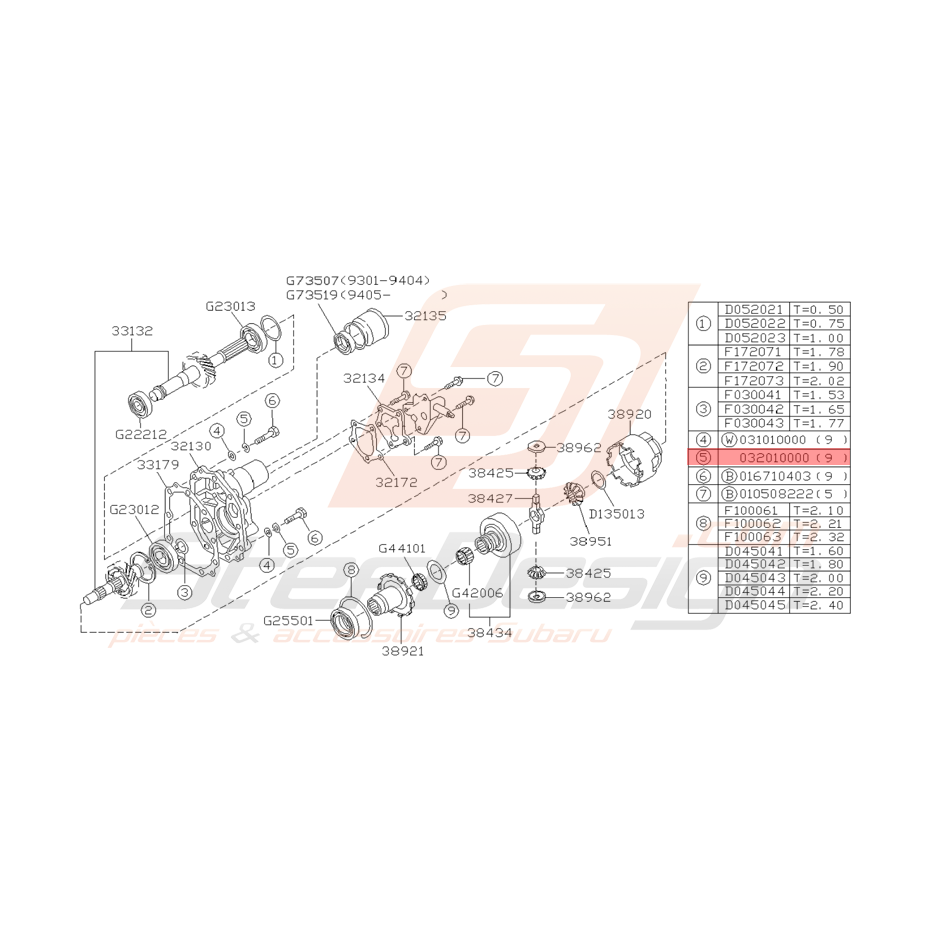 Rondelle de Ressort Origine Subaru Impreza GT 1993 - 1997 Rondelle de Ressort Origine Subaru Impreza GT 1993 - 1997
